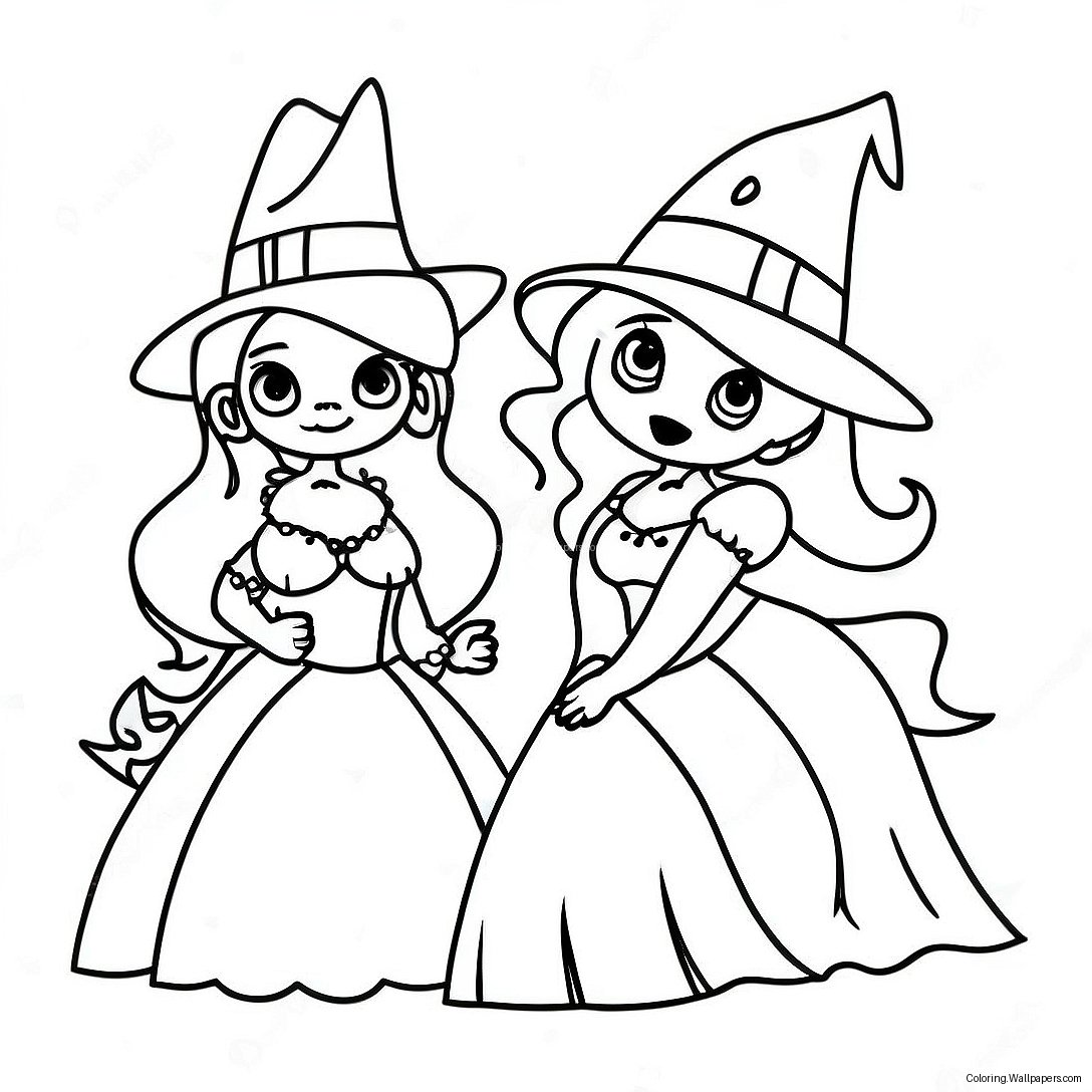 Witchy Sisters From Hocus Pocus Coloring Page 48490