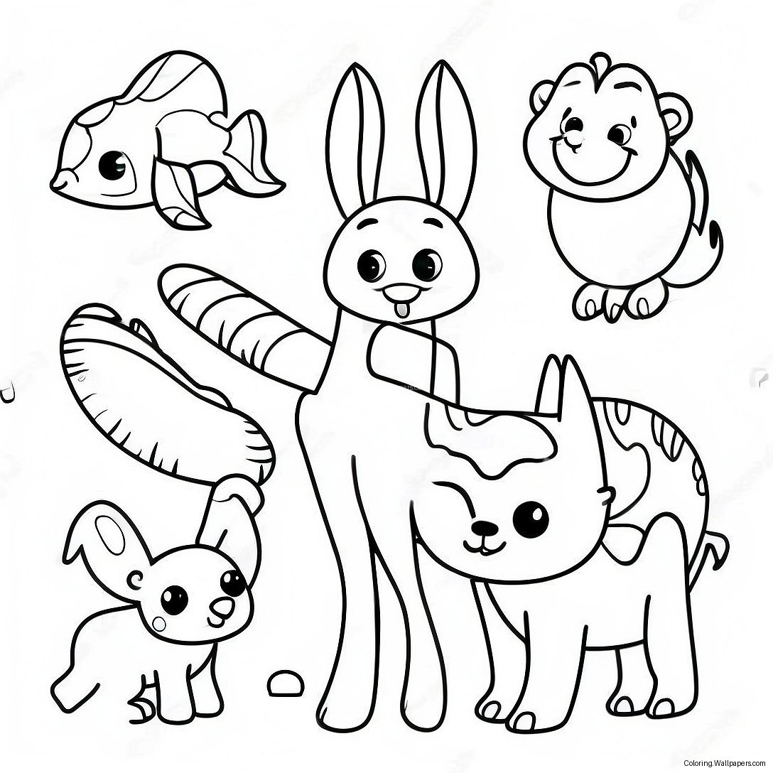 With Words Fun Animal Names Coloring Page 2607