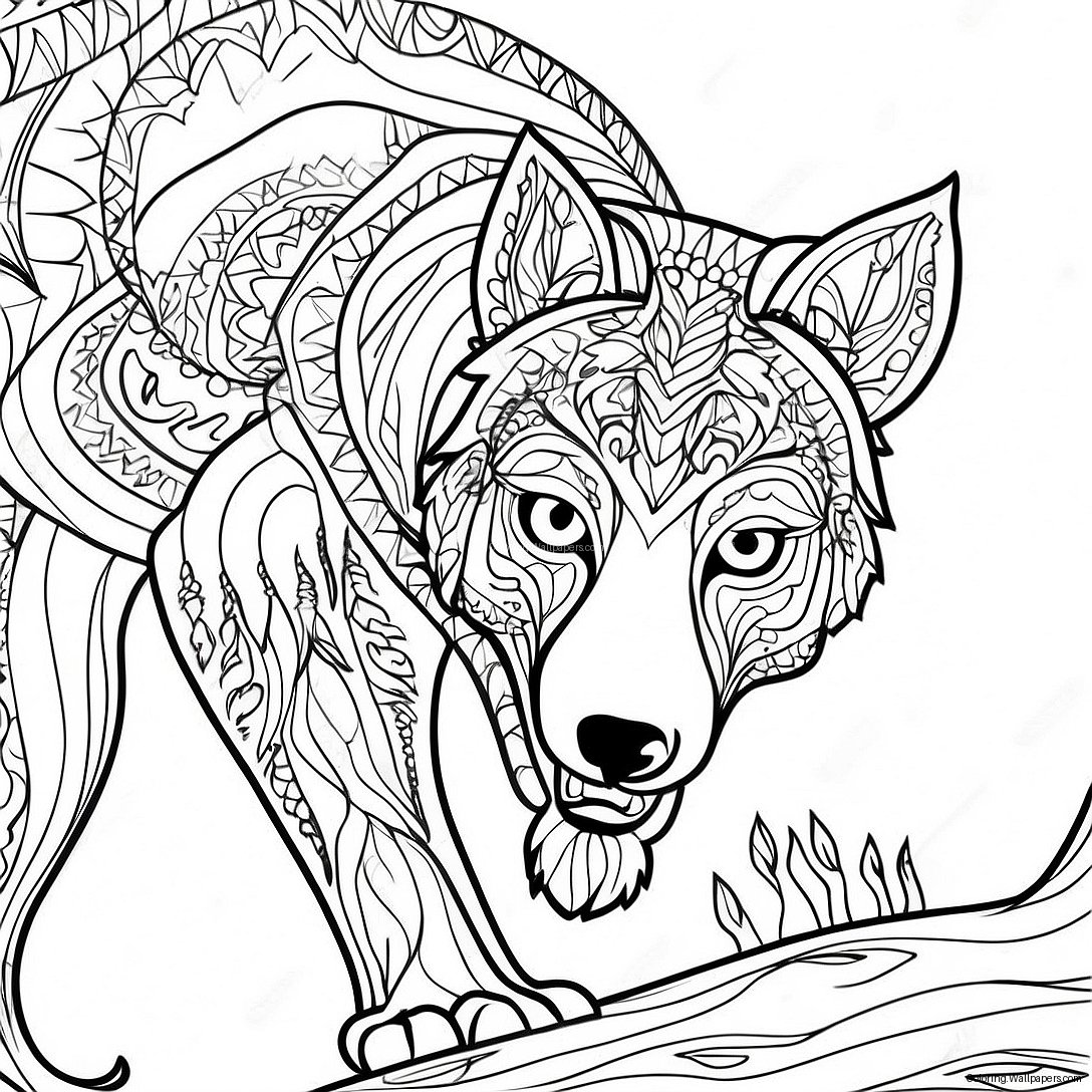 Page À Colorier Visage De Loup 36037