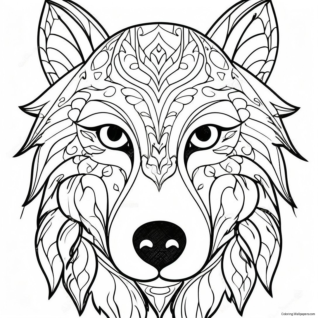 Página Para Colorear De Cara De Lobo 36039