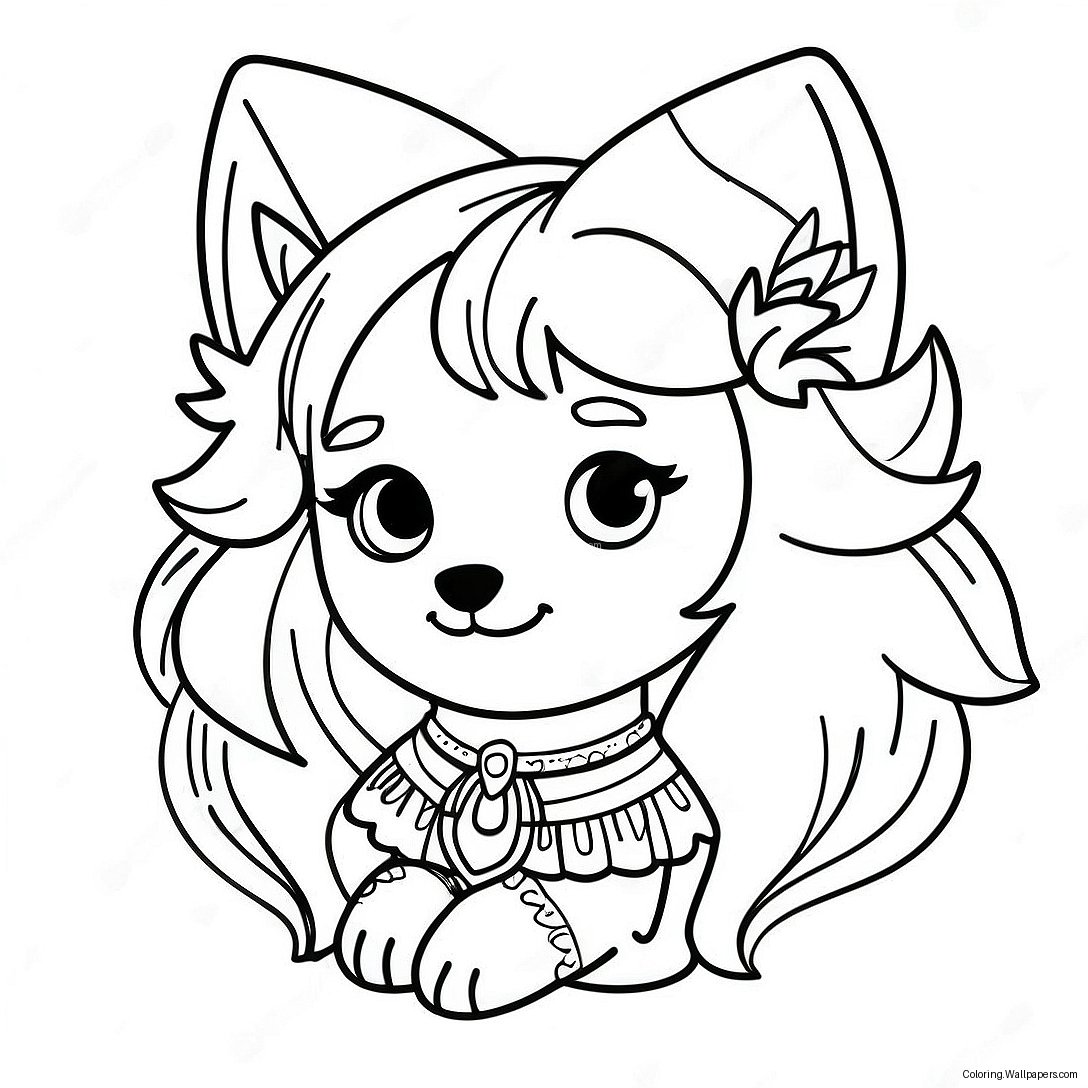 Wolf Pretty Girl Gacha Life Coloring Page 47336