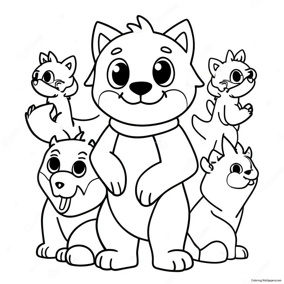 Wolfoo With Friends Coloring Page 13017