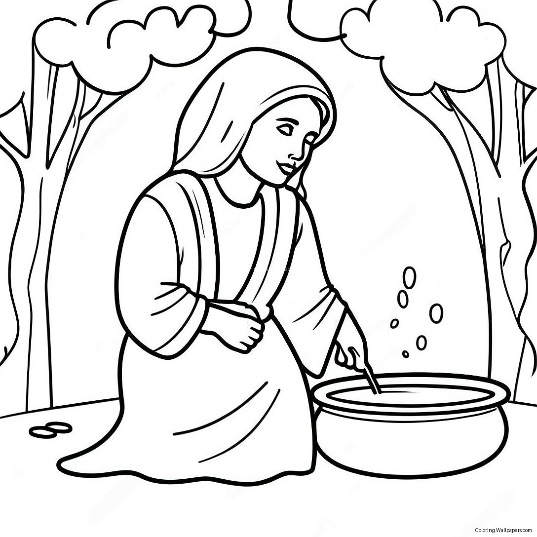 Woman At The Well Coloring Page 49301