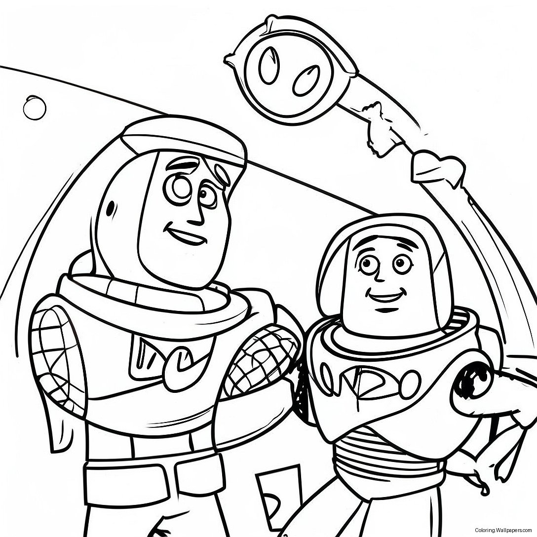 Página Para Colorir Da Aventura Do Woody E Buzz Lightyear 9220