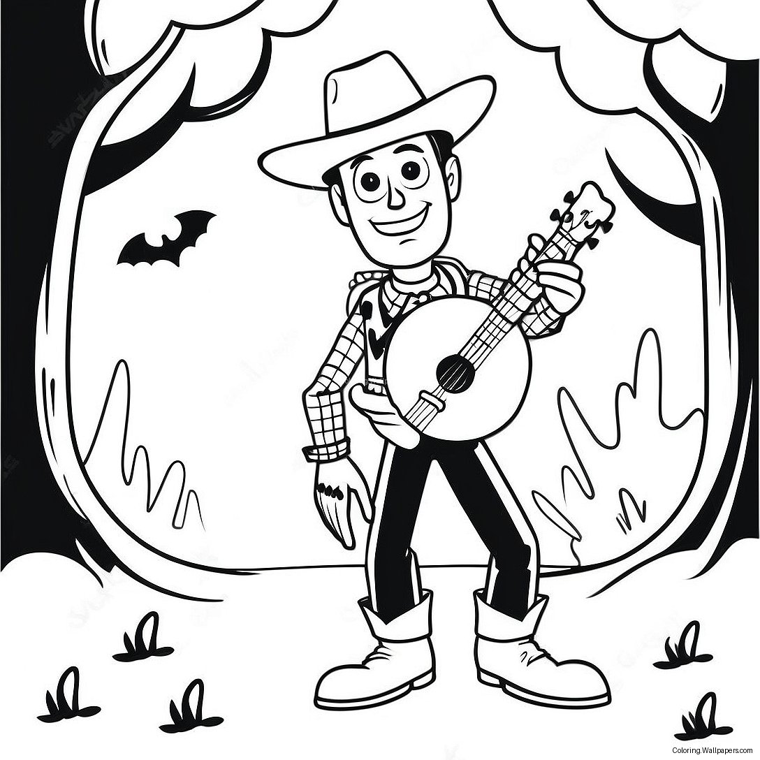 Woody In Spooky Costume Coloring Page 22222