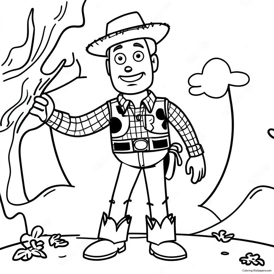 Page À Colorier Woody En Costume Effrayant 22224