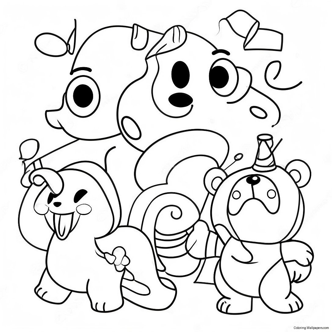 Word Party Characters Coloring Page 14814