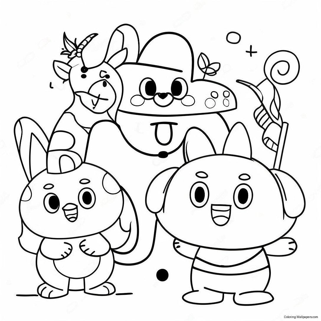 Word Party Characters Coloring Page 14816