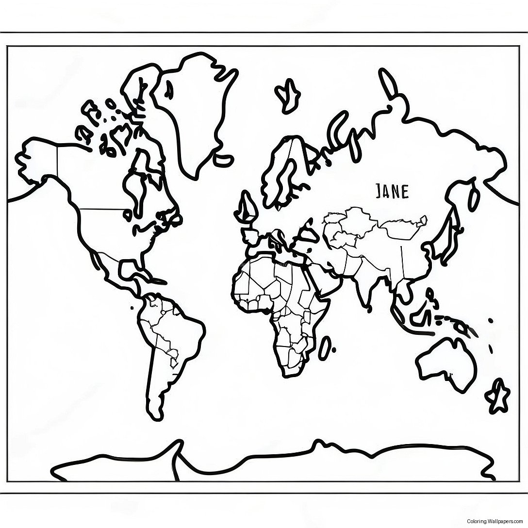 World Map Coloring Page 16835