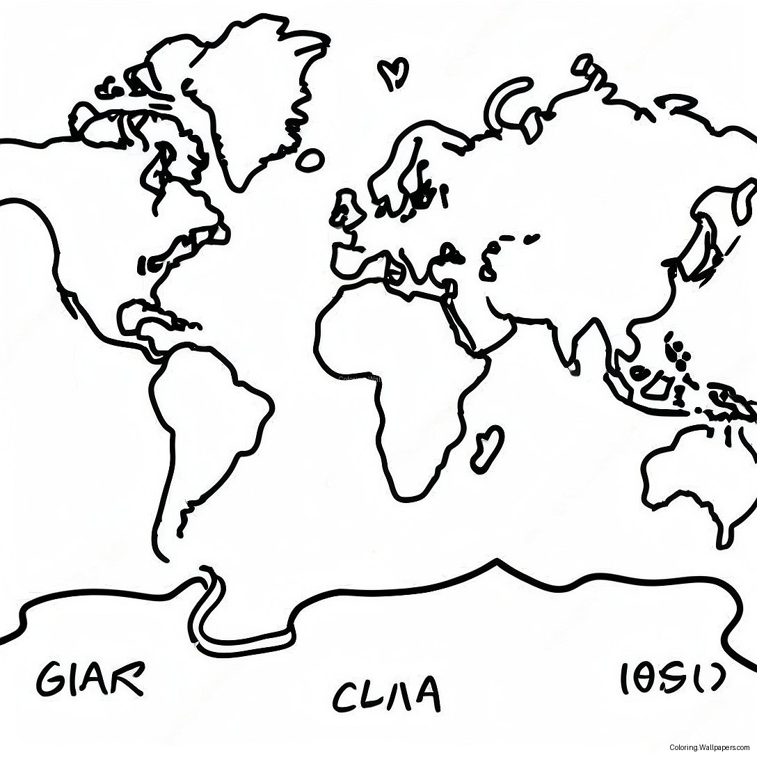 World Map Coloring Page 16836