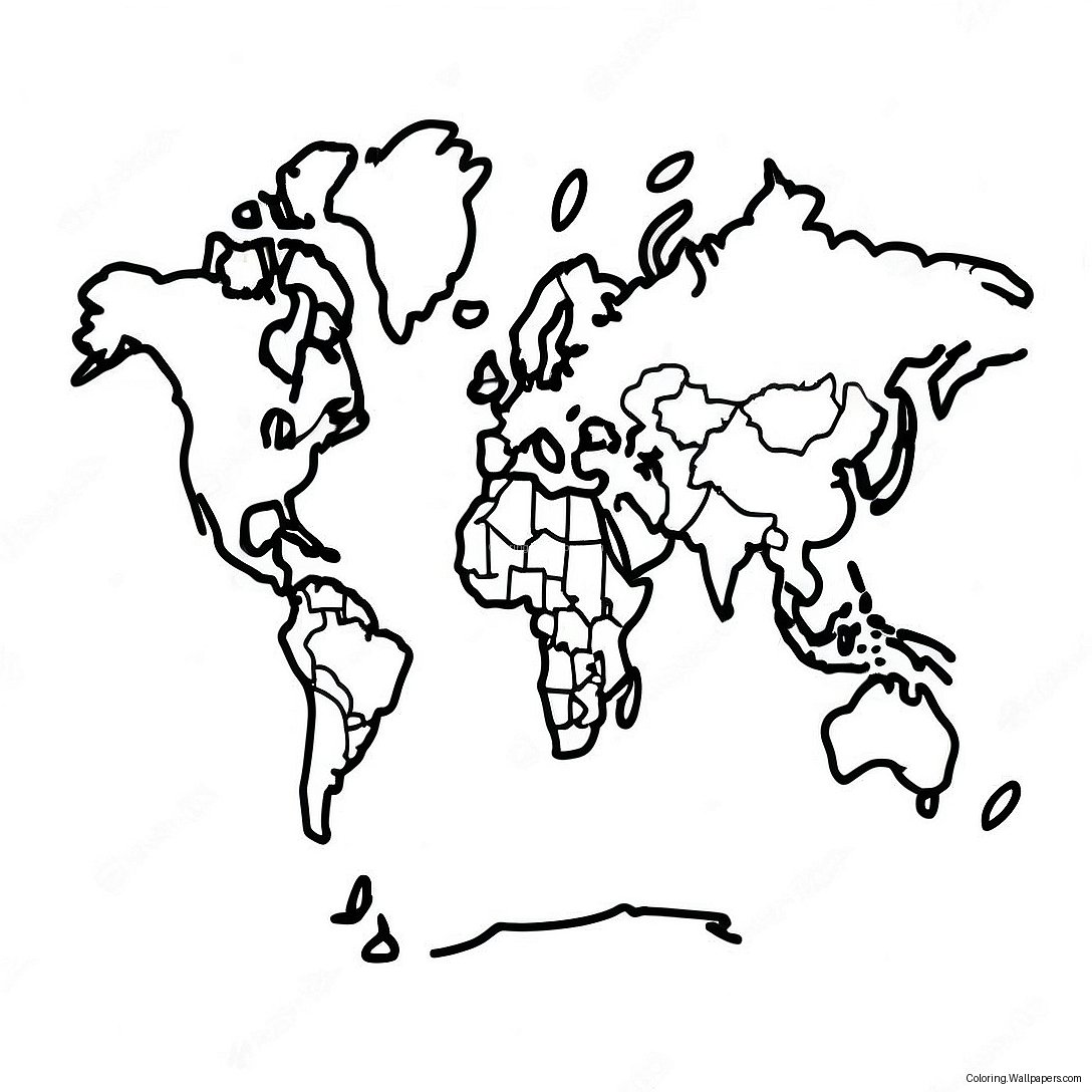 World Map Coloring Page 7782