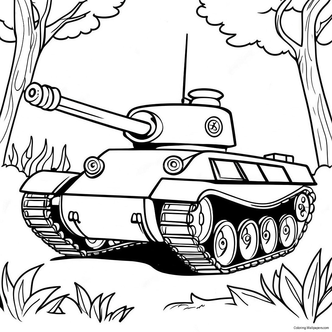 Ww2 Tank Coloring Page 16343