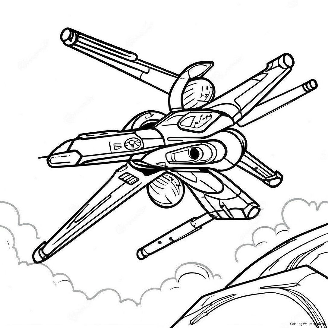 X-Wing In Battle Coloring Page 47697