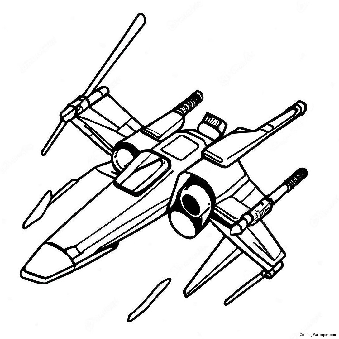 X-Wing In Battle Coloring Page 47699