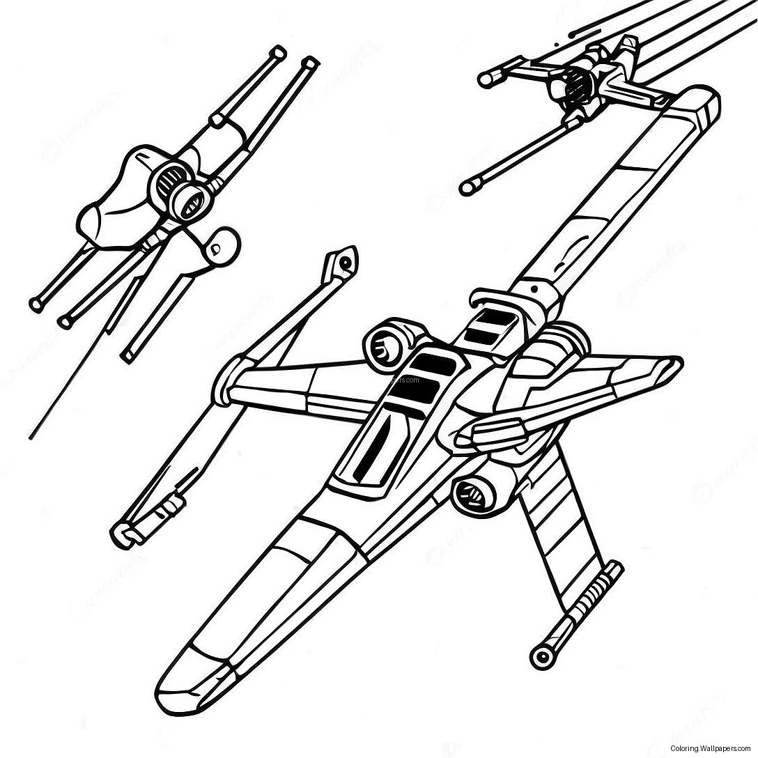 X-Wing Starfighter In Gevecht Kleurplaat 31341