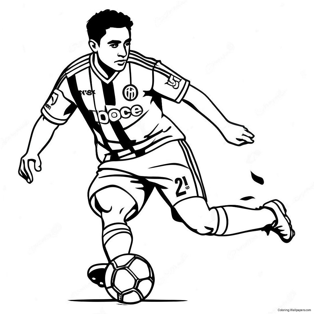 Xavi Dribbling The Ball Coloring Page 22589