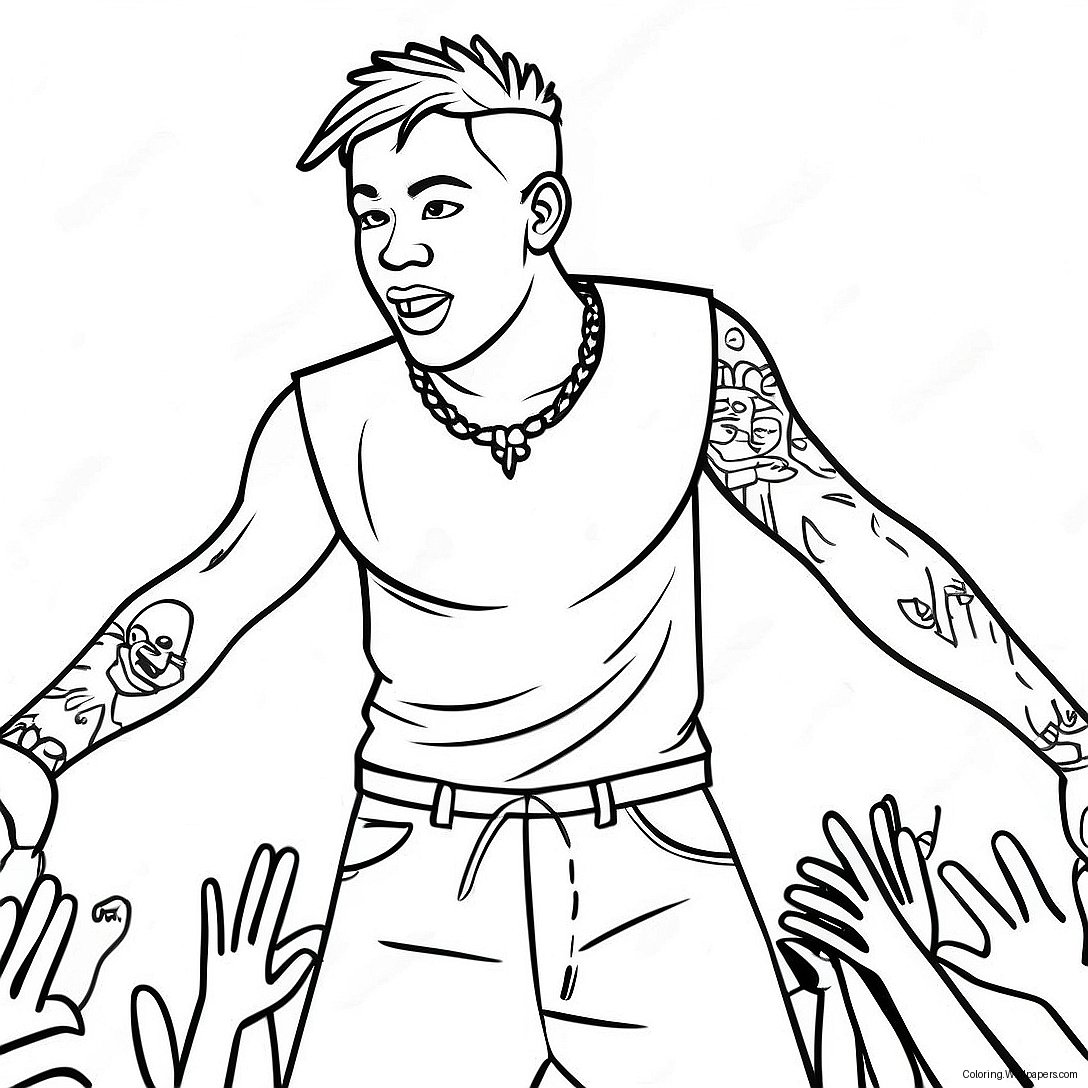 Xxxtentacion Performing On Stage Coloring Page 30586
