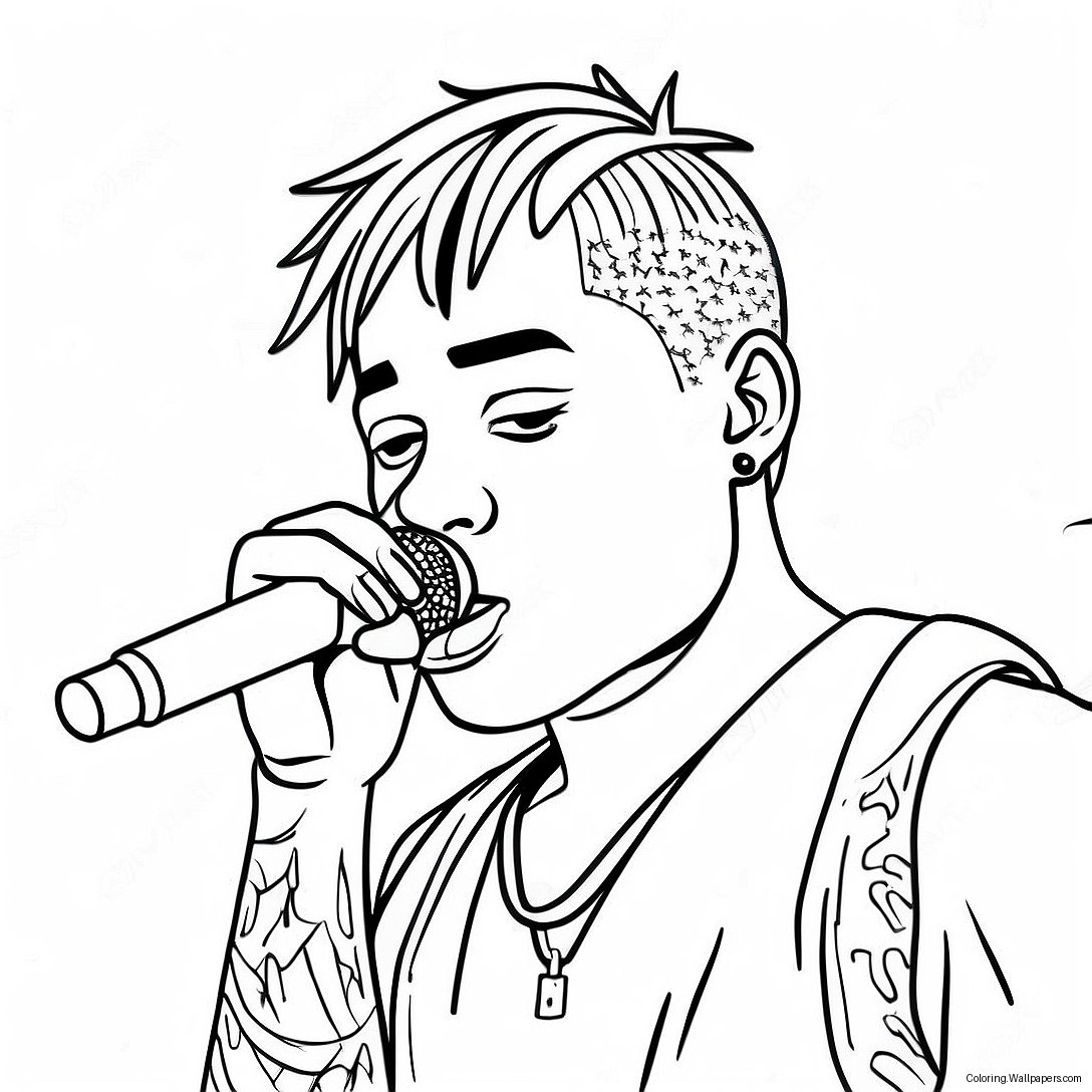 Xxxtentacion मंच पर प्रदर्शन करते हुए रंग भरने वाला पृष्ठ 30587