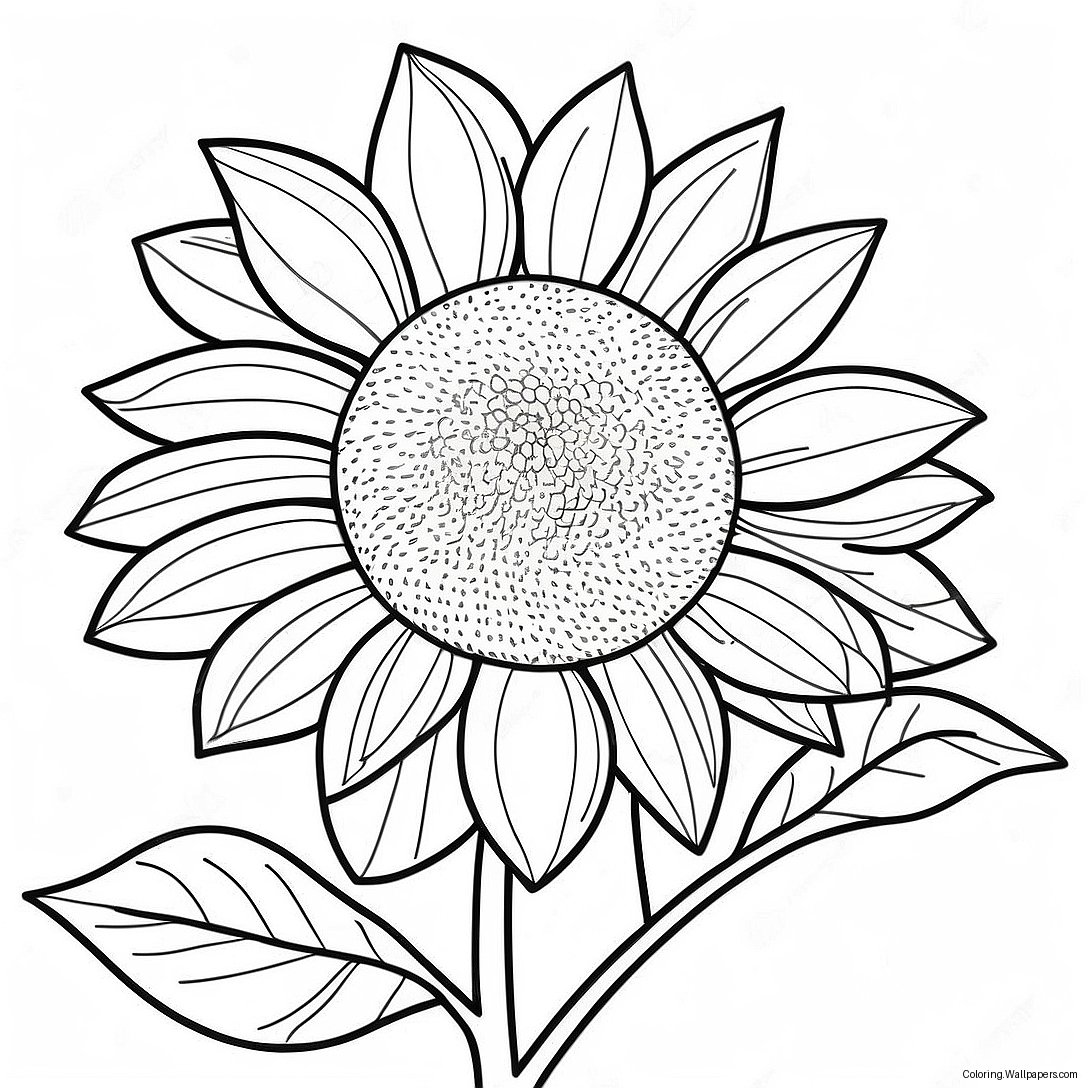 Yellow Sunflower Coloring Page 7899