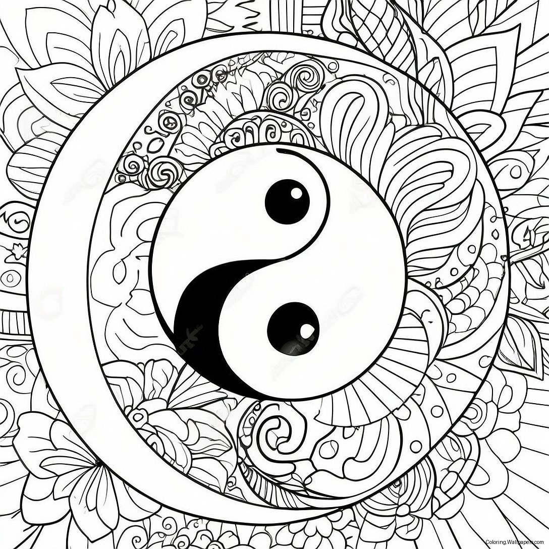 Page À Colorier Du Symbole Yin Yang 13785