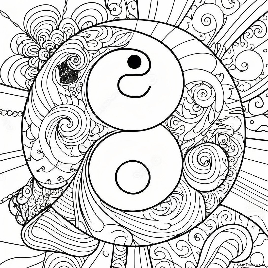 Yin Yang Symbol Coloring Page 13788