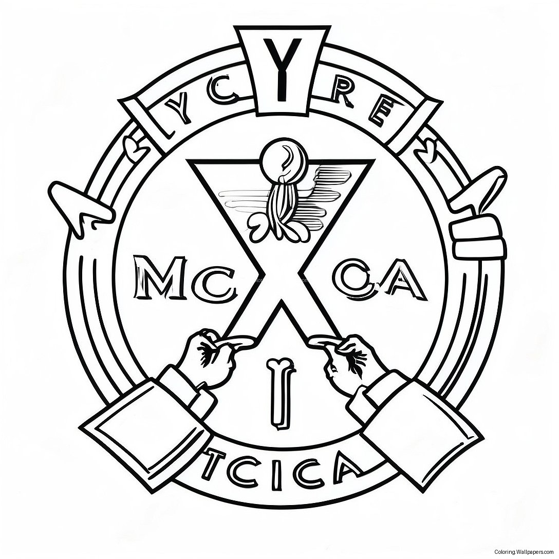 Ymca Logo Farvelægningsside 35287