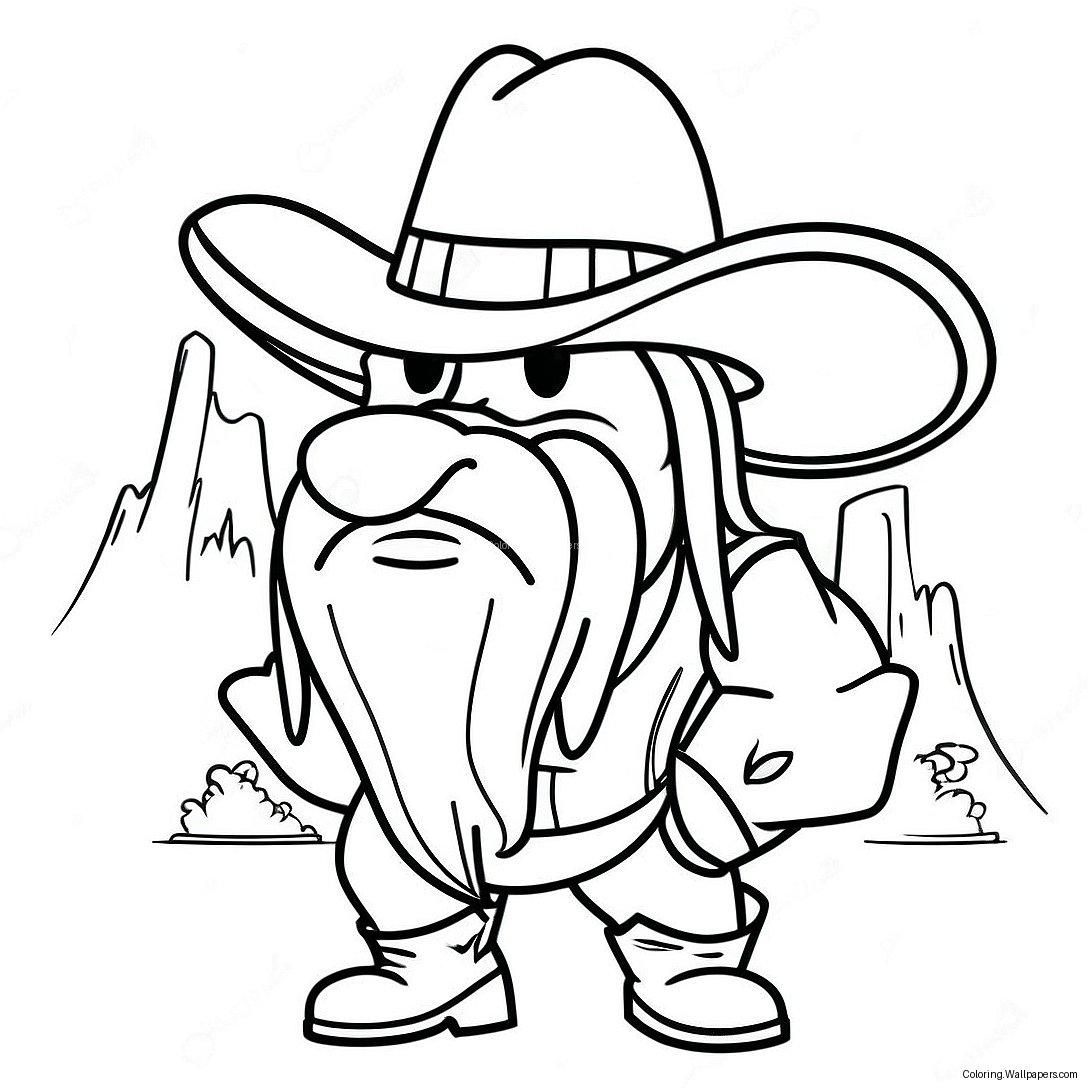 Yosemite Sam Färgläggningssida 34992