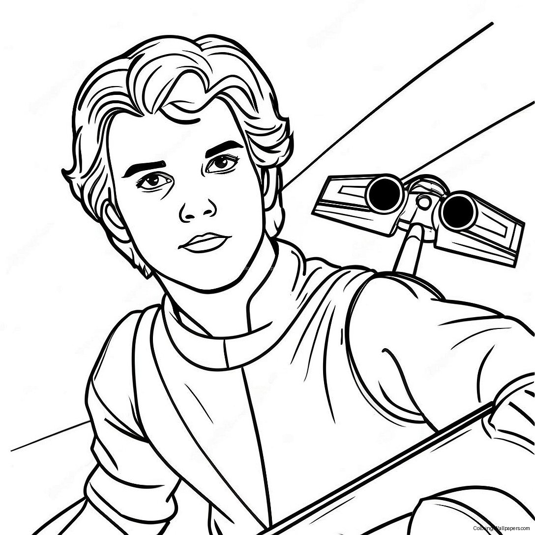 Young Anakin Skywalker In Podracer Coloring Page 48105