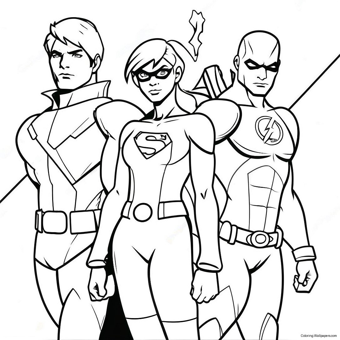 Young Justice Team Coloring Page 56178