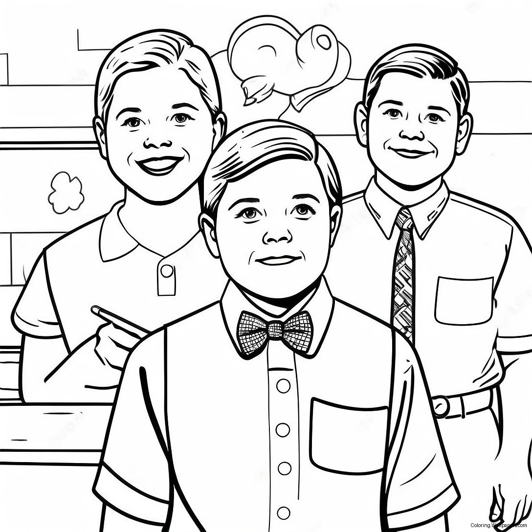 Young Sheldon With Friends Coloring Page 43227