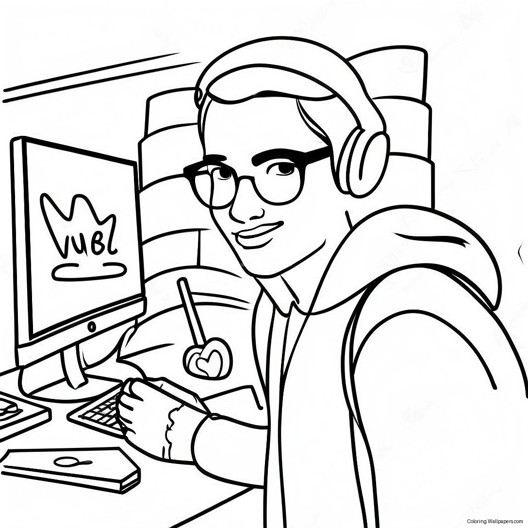 Youtuber Coloring Page 22166