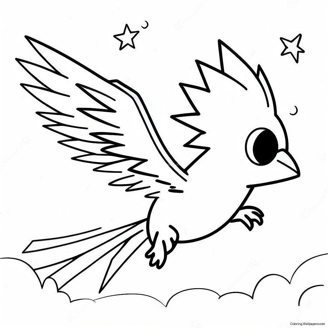 Zapdos Flying In The Sky Coloring Page 57884