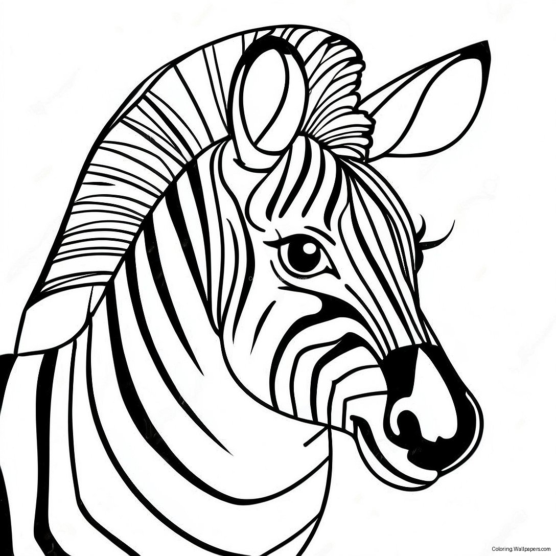 Zebra W Paski - Strona Do Kolorowania 8443