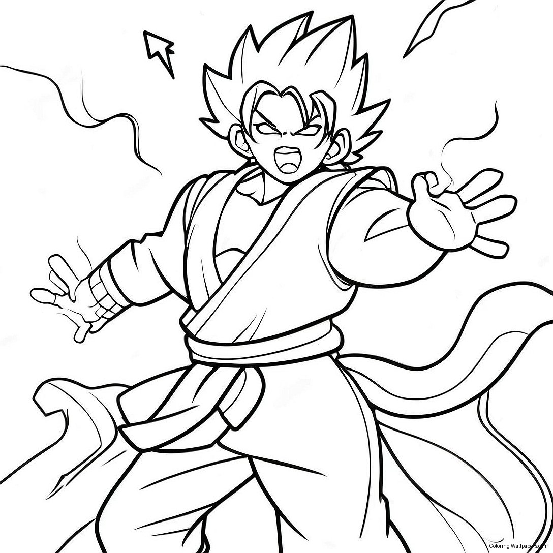 Zenitsu In Thunder Breathing Pose Coloring Page 4073