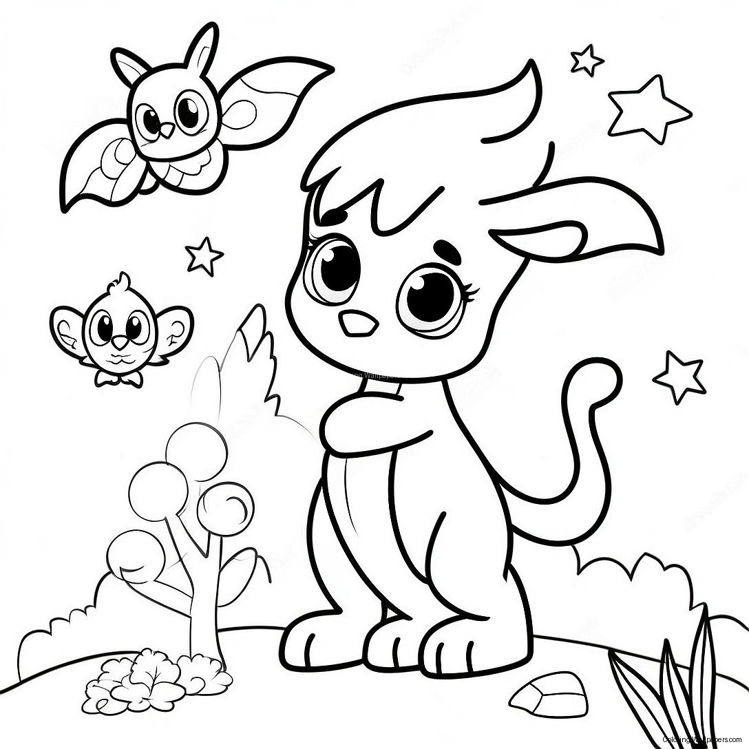 Zoey With Magical Creatures Coloring Page 32839