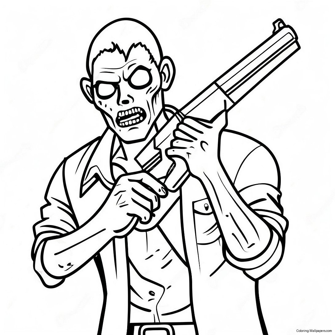 Zombie Hunter Coloring Page 16871