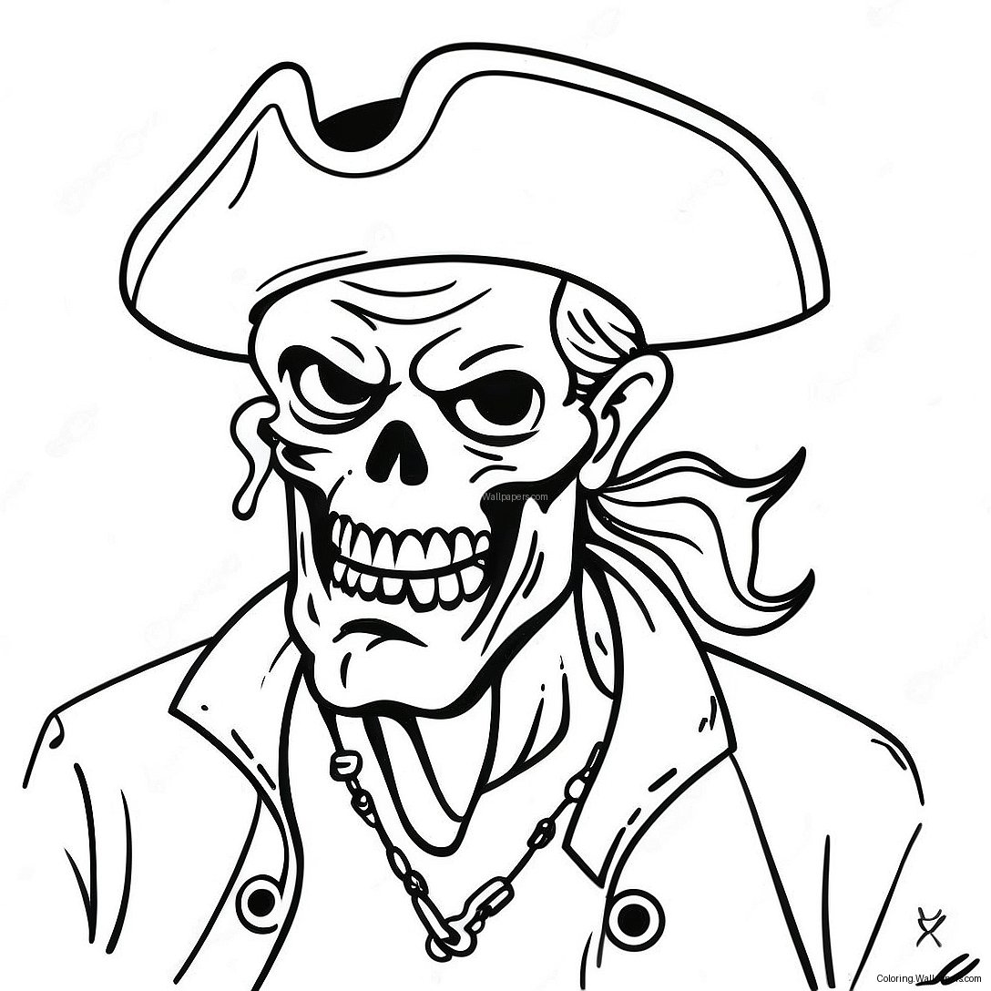 Zombie Pirate Coloring Page 50976