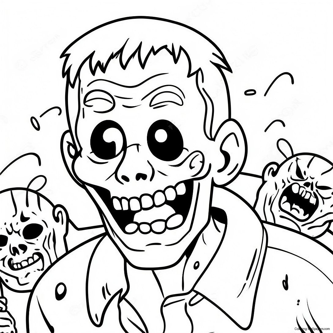 Zombies Coloring Page 48020