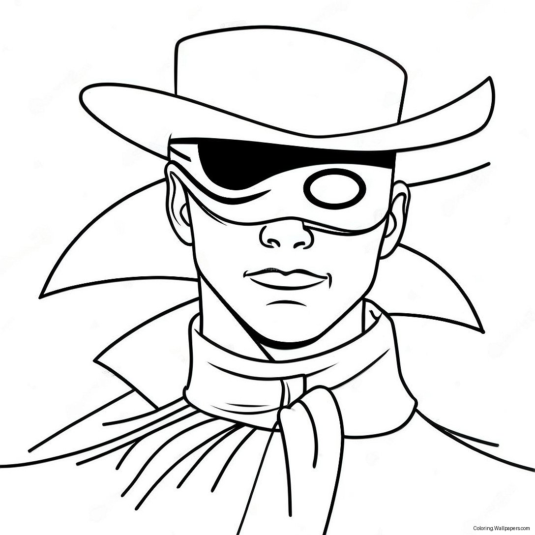 Zorro With His Iconic Mask Coloring Page 39090