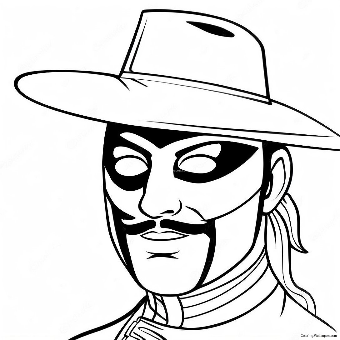 Page À Colorier Zorro Avec Son Masque Iconique 39091