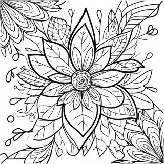 Colorful Fall Leaf Mandala Coloring Page 10011-8057