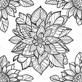 Colorful Fall Leaf Mandala Coloring Page 10011-8058