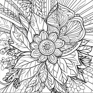 Colorful Fall Leaf Mandala Coloring Page 10011-8059