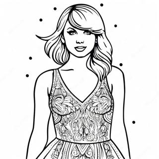 หน้าระบายสี Taylor Swift ในชุดระยิบระยับ 1001-801