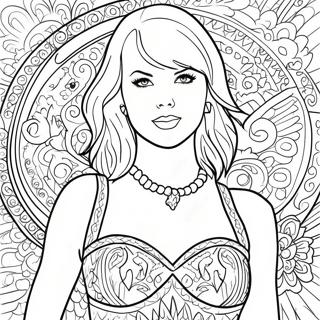 Taylor Swift In A Sparkly Dress Coloring Page 1001-804