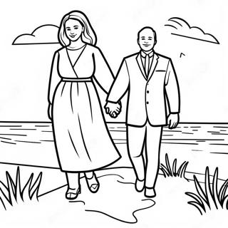 Daughter And Father Holding Hands Coloring Page 10021-8086