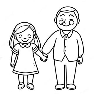 Daughter And Father Holding Hands Coloring Page 10021-8087