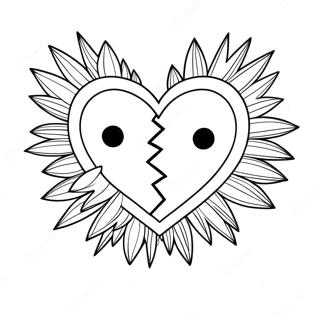 Broken Heart Coloring Page 10030-8073