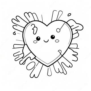 Cute Broken Heart With Band Aid Coloring Page 10031-8077