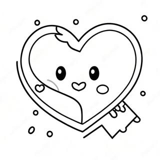 Cute Broken Heart With Band Aid Coloring Page 10031-8079